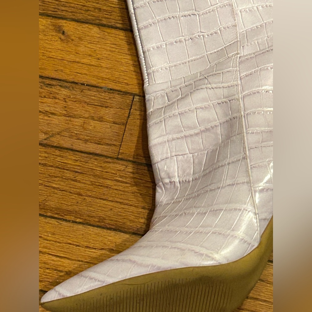 Aldo Elegant lilac Croc-Embossed Knee-High Boots size 10 - Picture 8 of 12